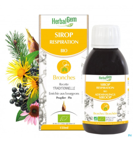 Herbalgem – Sirop Respiration Bio Enfant-Adulte, 150 ml