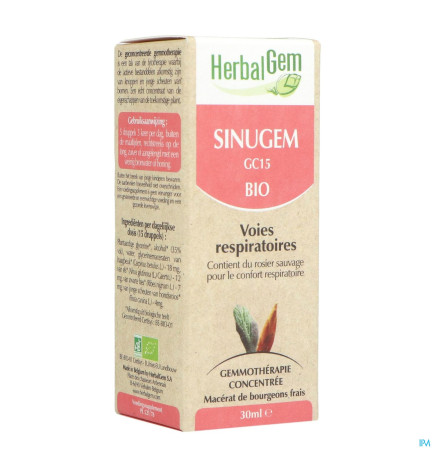 Herbalgem – Sinugem GC15 Voies Respiratoires Bio, 30 ml