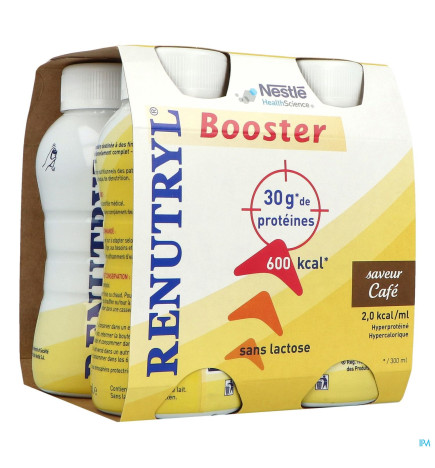 RenuTryl – Booster Sans Lactose Boisson Café, 300 ml x4
