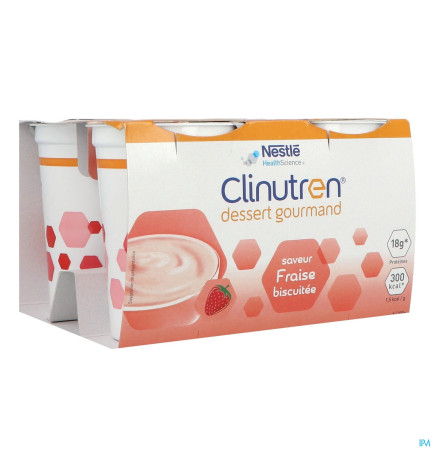 Clinutren – Dessert gourmand fraise biscuitée, 200 g x4
