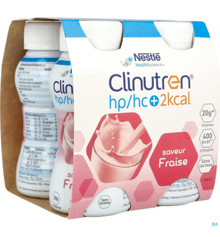 Clinutren – HP HC+ 2 kcal fraise, 200 ml x4
