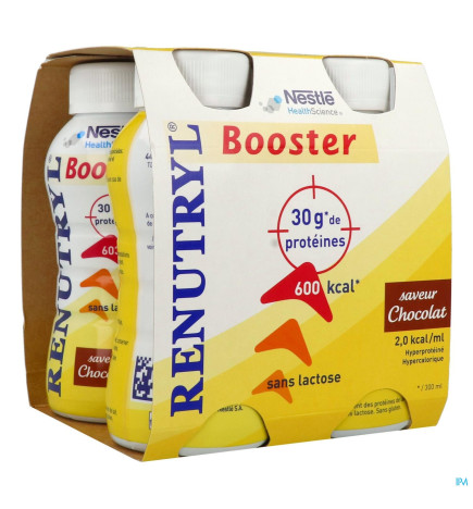 RenuTryl – Booster Sans Lactose Boisson Chocolat, 300 ml x4