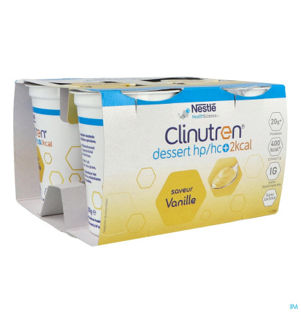 Clinutren – Dessert HP HC+ 2 kcal crème vanille, 200 g x4