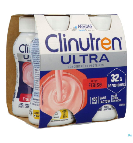 Clinutren – Ultra saveur fraise, 200 ml x4