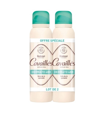 Cavaillès – Déodorant Dermato 48H Spray, lot de 2 x 150 ml