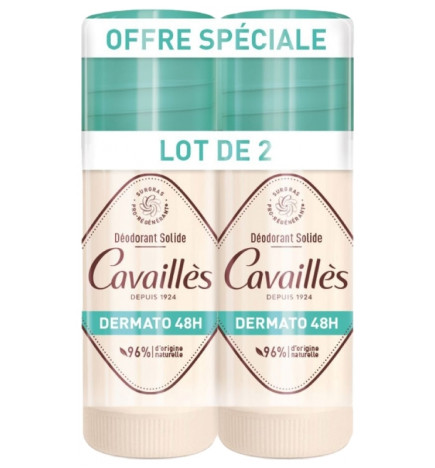 Cavaillès – Dermato 48H Déodorant Stick, lot de 2 x 40 ml