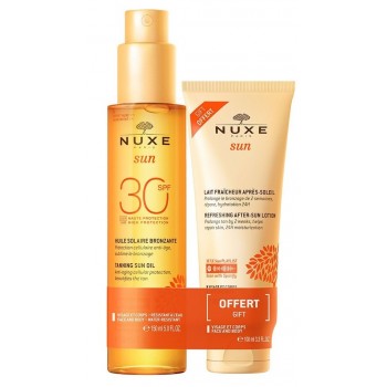 Nuxe Sun Huile bronzante haute protection SPF30 150ml + Lait fraicheur après-soleil 100ml