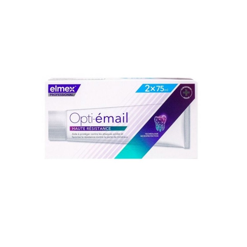 Elmex Opti-émail Dentifrice Haute Résistance Lot de 2 x 75 ml