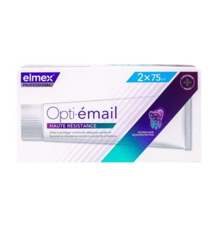 Elmex Opti-émail Dentifrice Haute Résistance Lot de 2 x 75 ml