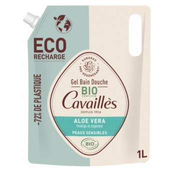 Rogé Cavaillès Gel Bain Douche Peaux Sensibles Aloe Vera Bio Éco-Recharge 1 L