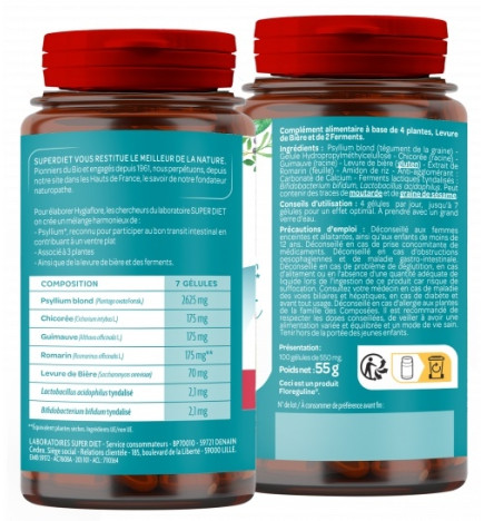 SUPER DIET – Hygiaflore Transit Ventre Plat, 100 gélules