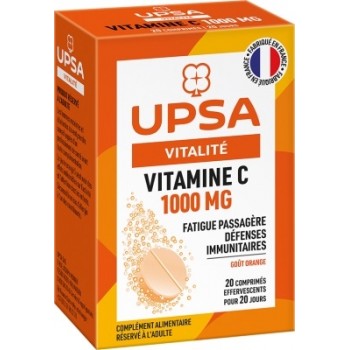 UPSA Vitalité Vitamine C 1000mg - 2 Tubes de 10 Comprimés Effervescents