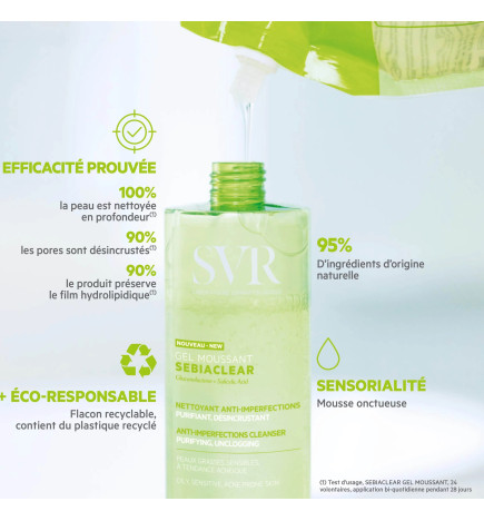 SVR – Sebiaclear Gel Moussant Recharge, 400 ml