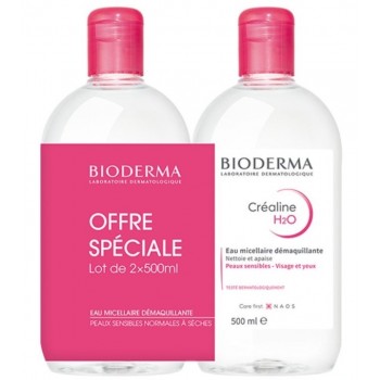 Bioderma Crealine H2O l'Eau Micellaire - Lot 2X 500ml