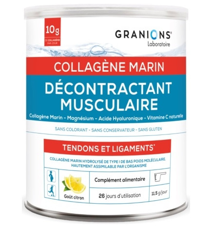 Granions Décontractant Musculaire Collagène Marin Poudre 300 g Saveur Citron