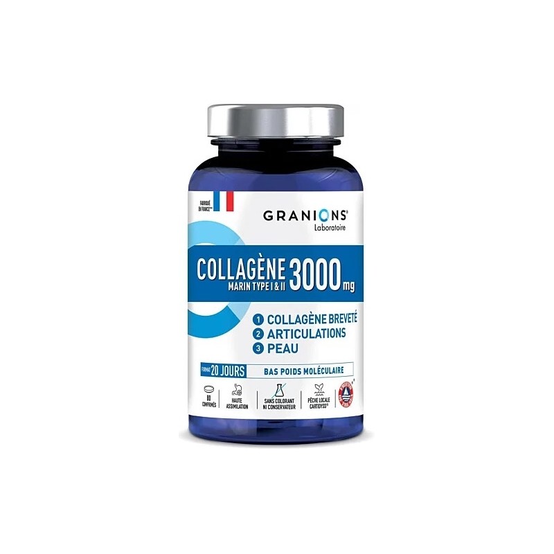 Granions Collagène Marin - Type I & II - 3000 mg 80 comprimés