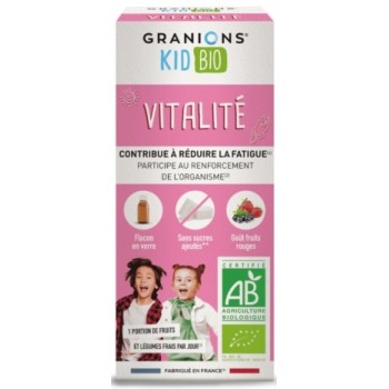 Granions Kid Bio Vitalité Solution Buvable Aux Plantes Goût Fruits Rouges 125ml