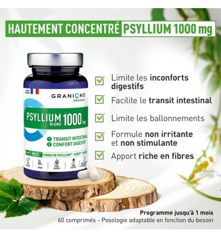 Granions – Psyllium Blond 1000mg 60 gélules