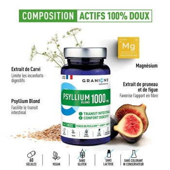 Granions Psyllium Blond 1000mg 60 gélules