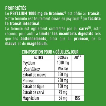 Granions Psyllium Blond 1000mg 60 gélules