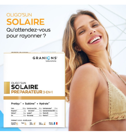 Granions – Oligo'Sun Préparateur Solaire 3 en 1 Format 1 mois