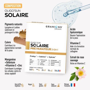 Granions Oligo'Sun Préparateur Solaire 3 en 1 Format 1 mois