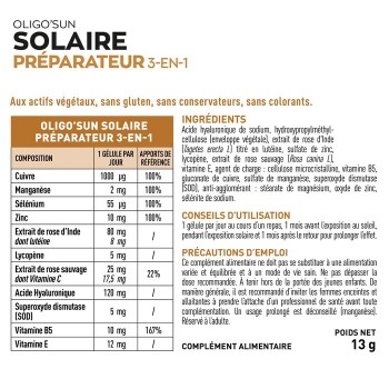 Granions Oligo'Sun Préparateur Solaire 3 en 1 Format 1 mois