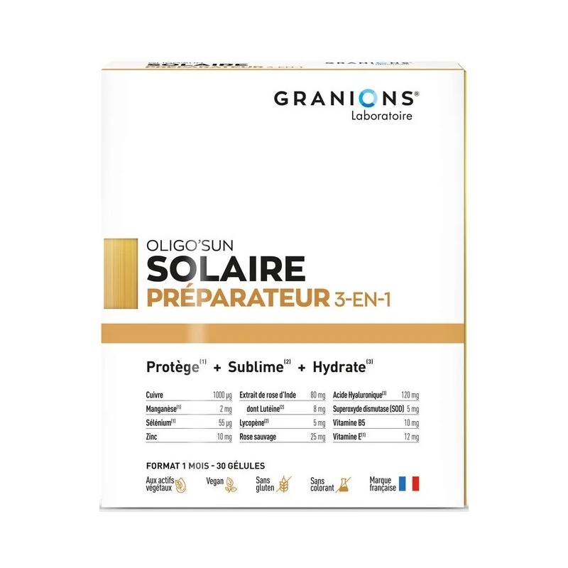 Granions Oligo'Sun Préparateur Solaire 3 en 1 Format 1 mois