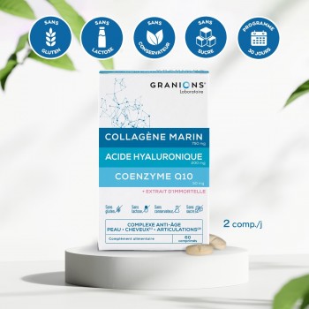 Granions Complexe Collagène Acide Hyaluronique & Coenzyme Q10 - 60 comprimés