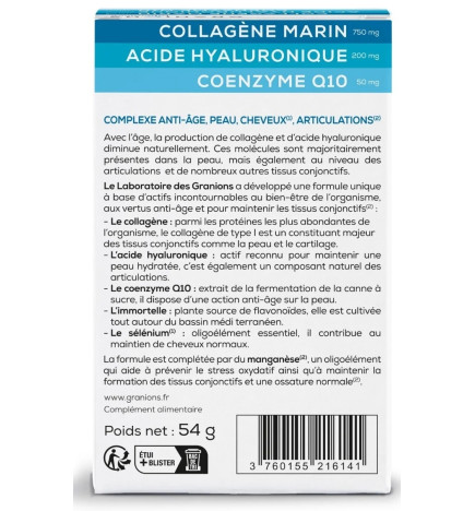 Granions – Complexe Collagène Acide Hyaluronique & Coenzyme Q10  60 comprimés