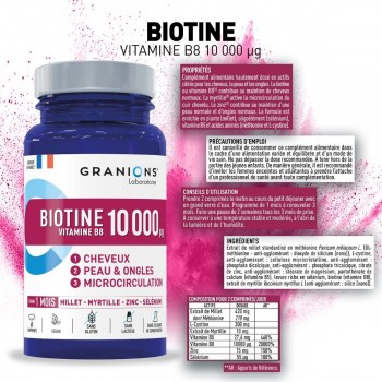 Granions Biotine 10 000 µg Vitamine B8 - 60 comprimés