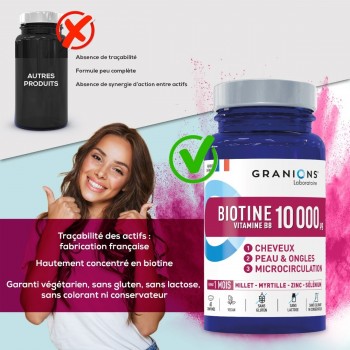 Granions Biotine 10 000 µg Vitamine B8 - 60 comprimés