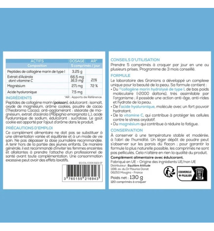 Granions – Collagène+ Beauté 120 Comprimé à croquer Cookies