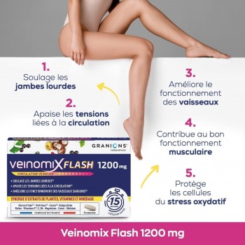 Granions Veinomix Flash 1200mg - 30 Comprimés