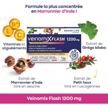 Granions Veinomix Flash 1200mg - 30 Comprimés