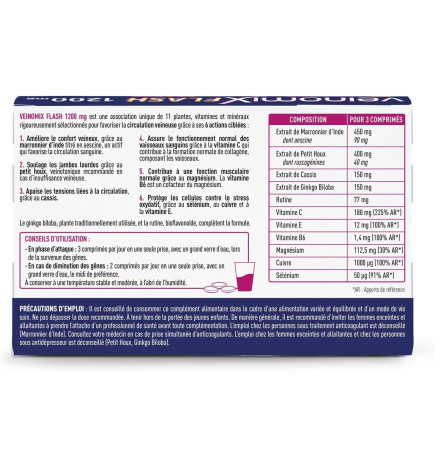 Granions – Veinomix Flash 1200mg  30 Comprimés