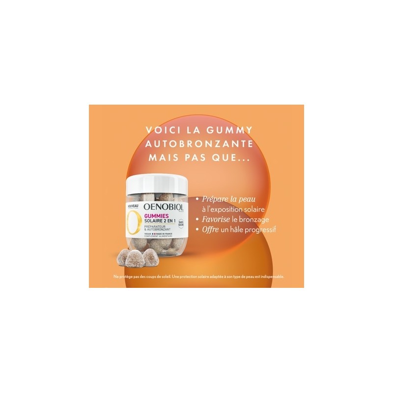 OENOBIOL Solaire 2en1 Preparateur & Autobronzant x60 Gummies