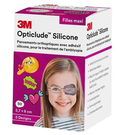 3M Opticlude Silicone Fille Midi 5,3cm x 7cm 50unités