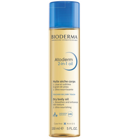 Bioderma – Atoderm huile sèche corps 2-en-1, 150 ml
