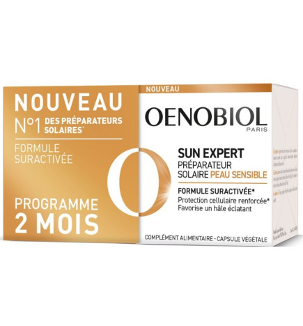 Oenobiol Préparateur Solaire 2x30 Capsules Sun Expert Peau Sensible