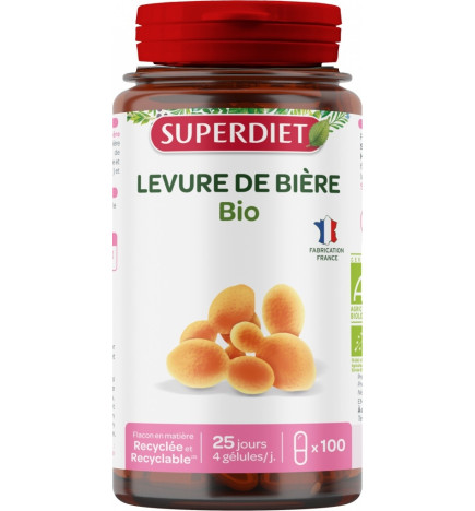 SuperDiet Levure De Bière Bio 100 Gélules