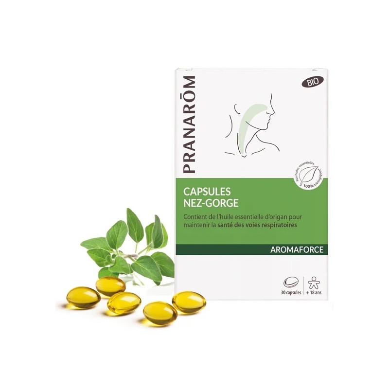 Pranarôm Aromaforce Capsules Nez-Gorge Bio X30