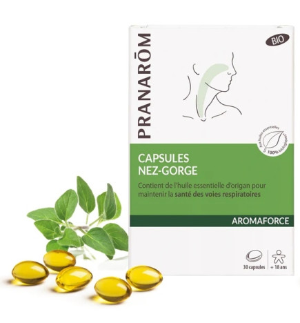 Pranarôm Aromaforce Capsules Nez-Gorge Bio X30