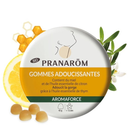 Pranarôm Gommes Adoucissantes Bio Miel/Citron 45g