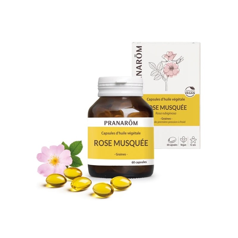 Pranarôm Capsules d'Huile Végétale Rose Musquée X60