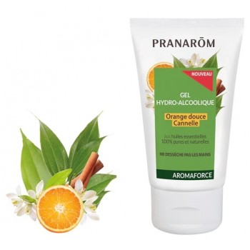Pranarôm Aromaforce Gel Hydro-Alcoolique Orange douce / Cannelle50ml