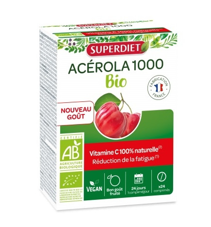 Superdiet Acérola 1000 Bio X24 Comprimés
