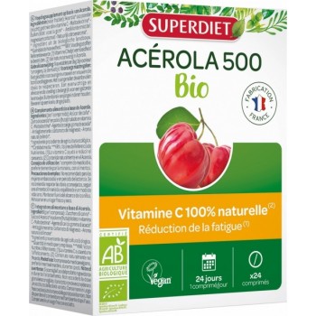 Superdiet Acérola 500 Bio 24 Comprimés