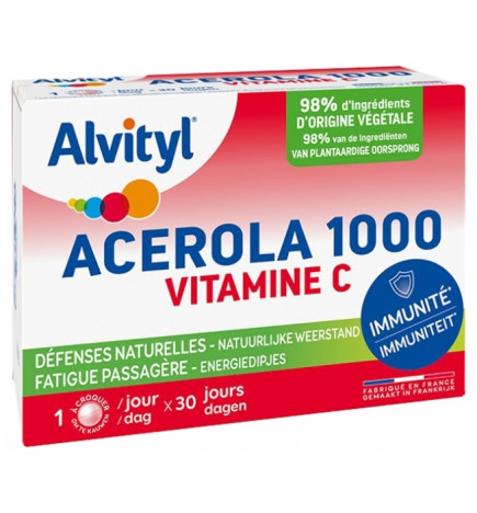 Alvityl Acérola 1000 Vitamine C 30 Comprimés à Croquer
