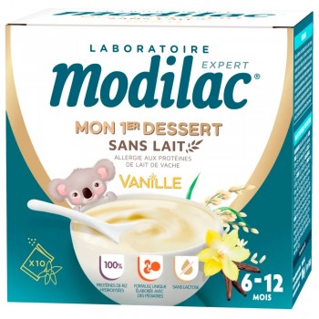 Modilac Mon 1er Dessert Vanille Sans Lait 10 Sachets 6-12 Mois